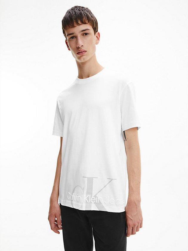 Calvin Klein USA Relaxed Monogram Mens T-Shirt White 5369210-AR